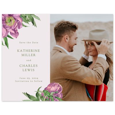 Purple Wedding Digital Save the Date - Sparrow Photo