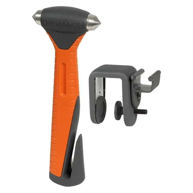 Rescue Hammer with Seatbelt Cutter Orange 2
