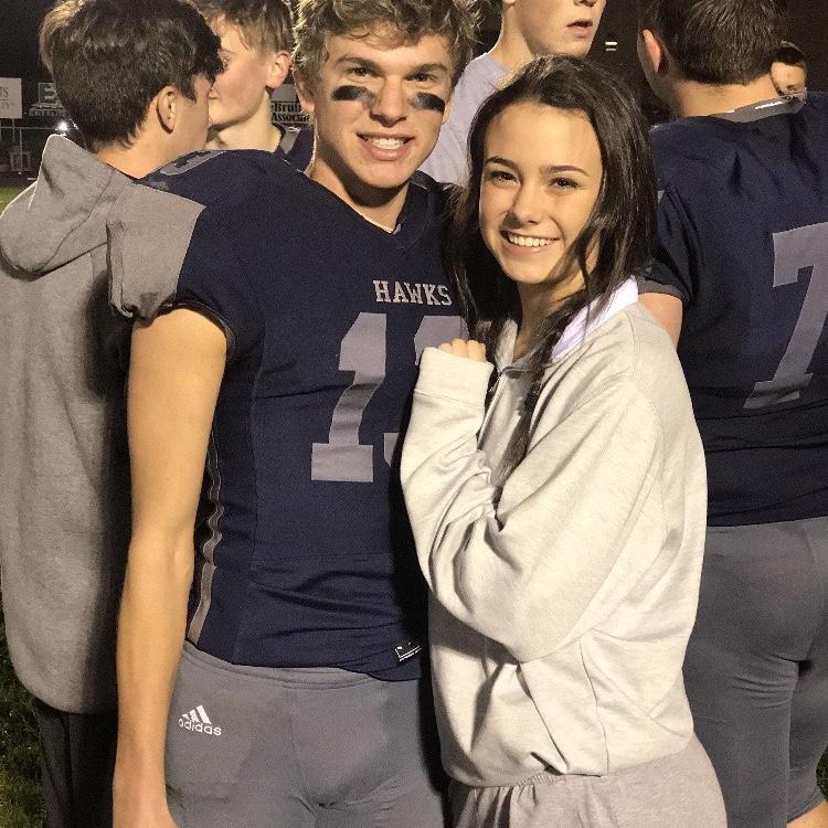 Our one and ONLY football game pic together because I always had a curfew for volleyball and could never stay until the end of the game!