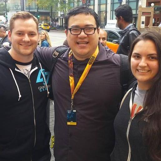 We traveled to Chicago to watch the quarterfinals of an e-sport we follow. We took some pics with Scarra, a streamer we both watch. Our first "celebrity" photo... I think.
