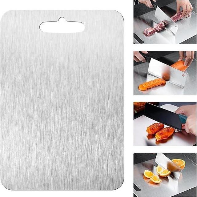 Titanium Cutting Board - 2025 New Upgrade 100% Pure Titanium Cutting Boards for Kitchen Double Sided Non Toxic Titanware Cutting Board,Hygiene Durable Dishwasher Safe Chopping Board (12"L x 9"W)