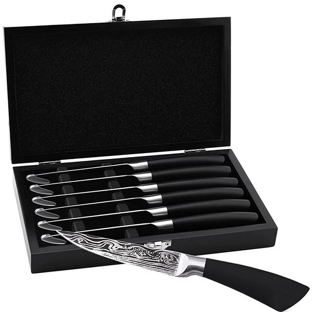 Wanbasion Purple Steak Knife Set Dishwasher Safe, 8 Pieces Steak