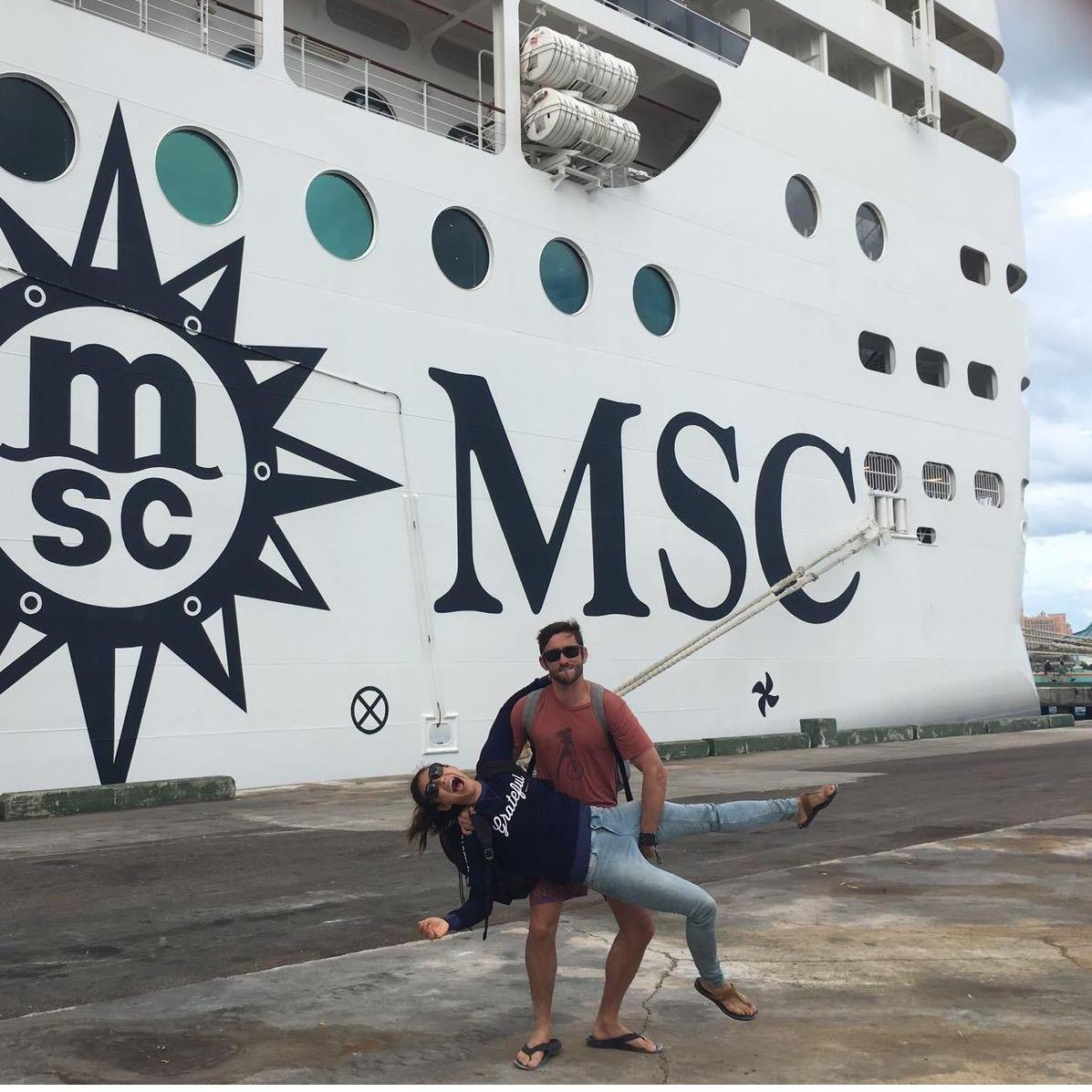 At one of the ports of call on the vegan cruise Angelica teaches on.