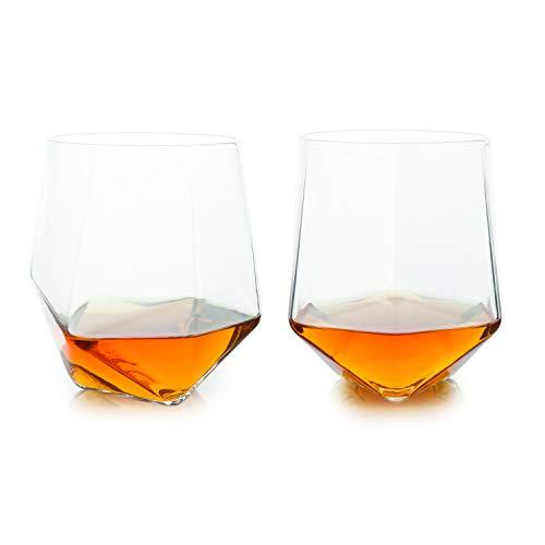 Seneca Faceted Crystal Tumblers by Viski – (Set of 2 Tumblers)