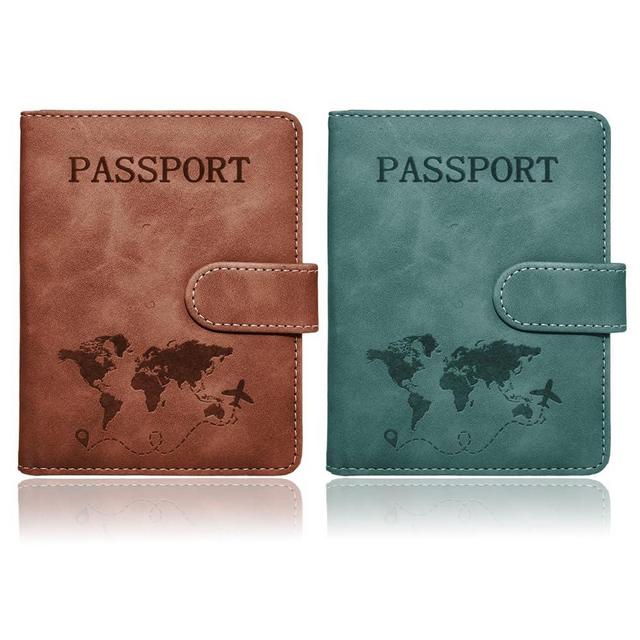 Passport Holder for Travel Essentials, 2 Pack Rfid Passport Cover for Women Men