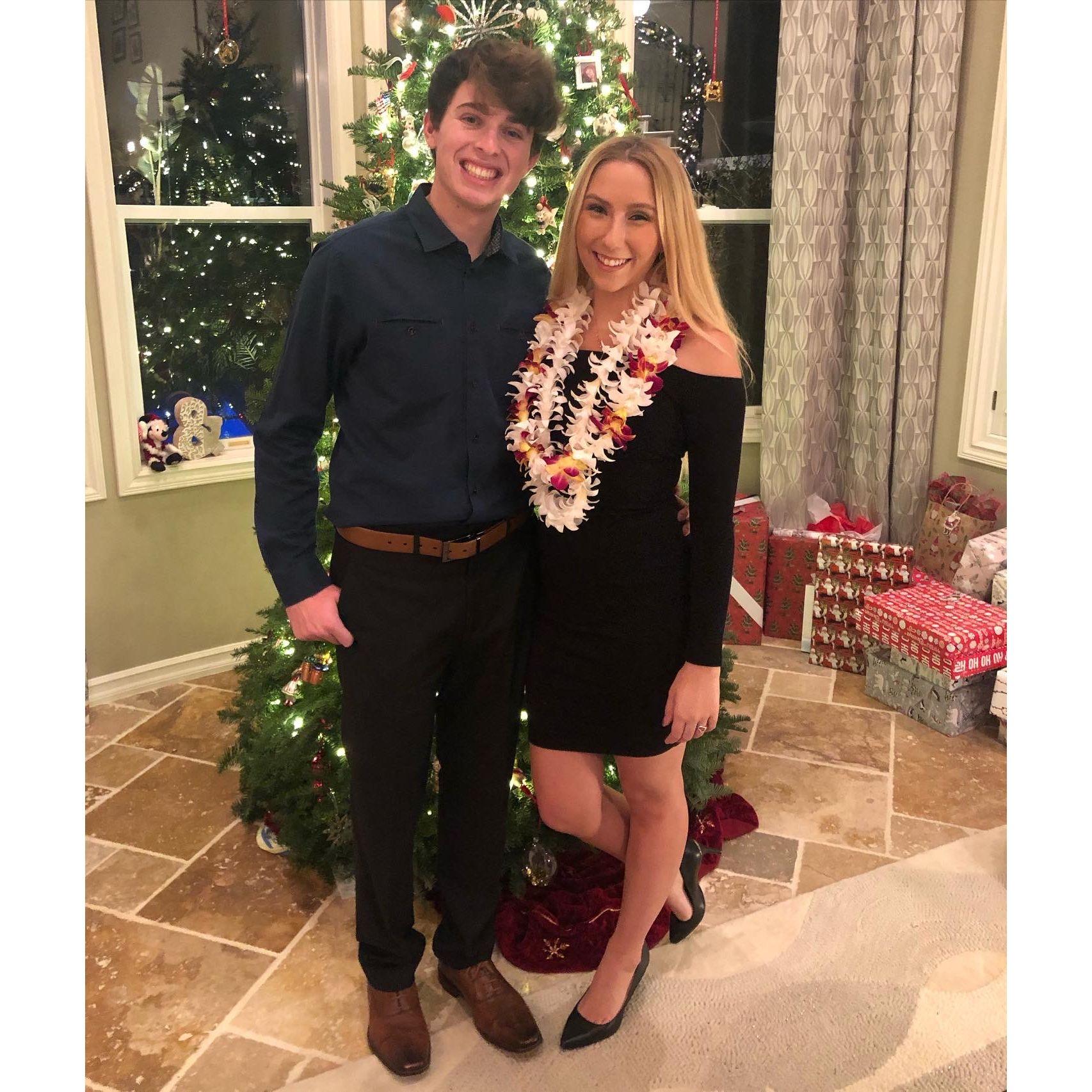 Morgan's Graduation dinner after finishing college early in December 2020.