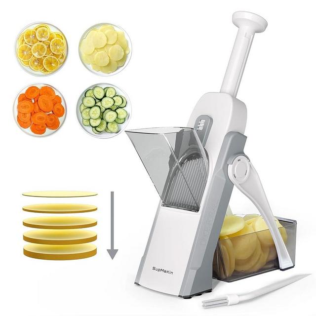 SUPMAKIN Safe Mandoline Slicer for Kitchen, Potato Slicer for Chips, Vegetable & Food Slicer,Thickness Adjustable 0.1-8 mm, Kitchen Faster Slice Artifact Fast Meal Prep