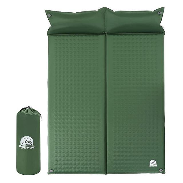 Double Self-Inflating Sleeping Pad for Camping - Lightweight Sleeping Camping Pad for 2 Person, Inflatable Double Sleeping Pad, Two Person Foam Camping Mat with Pillow by Underwood Aggregator