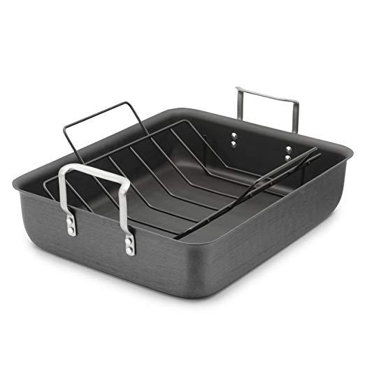 Calphalon Classic Hard Anodized 16-Inch Roasting Pan with Nonstick Rack