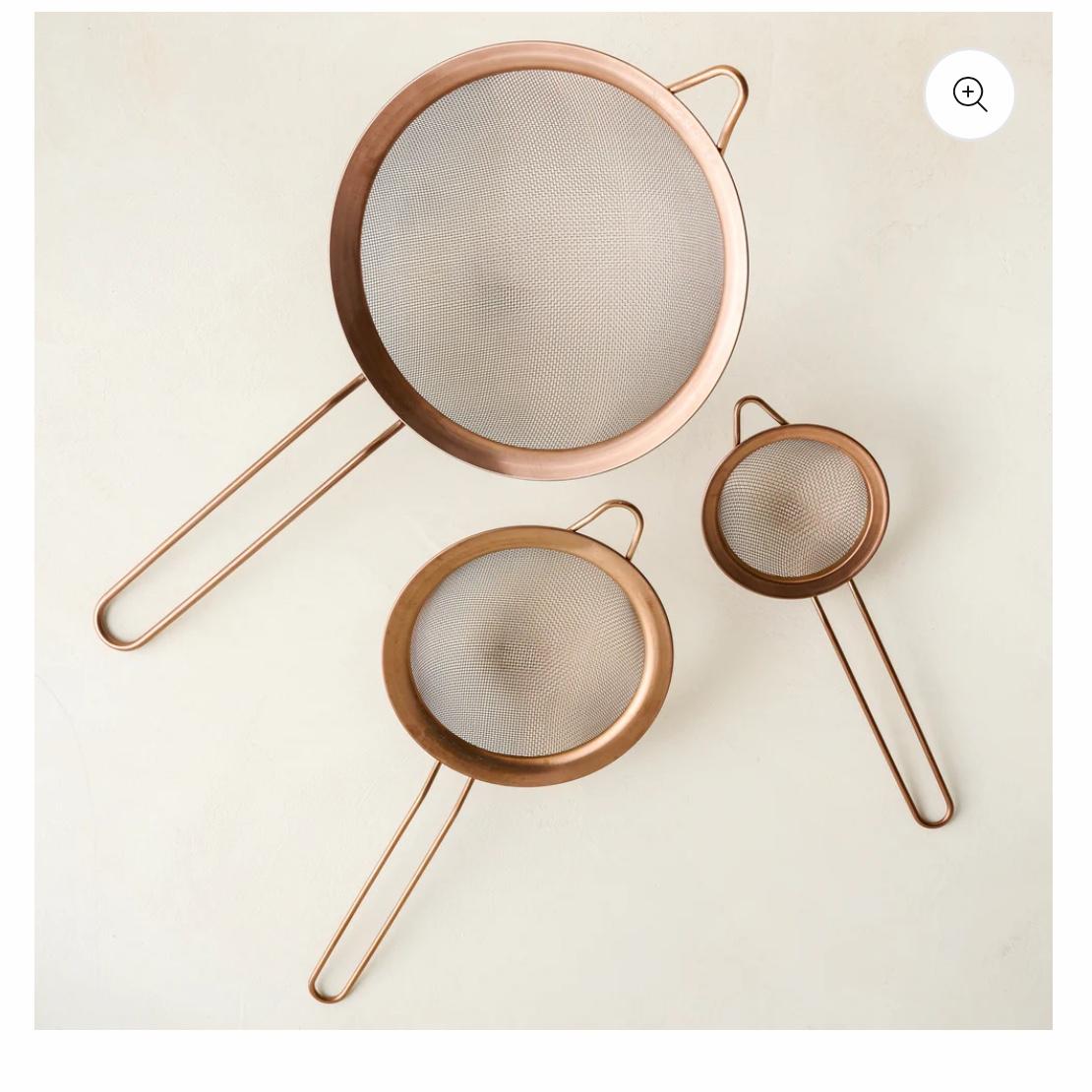 Copper Sieves Set of 3
