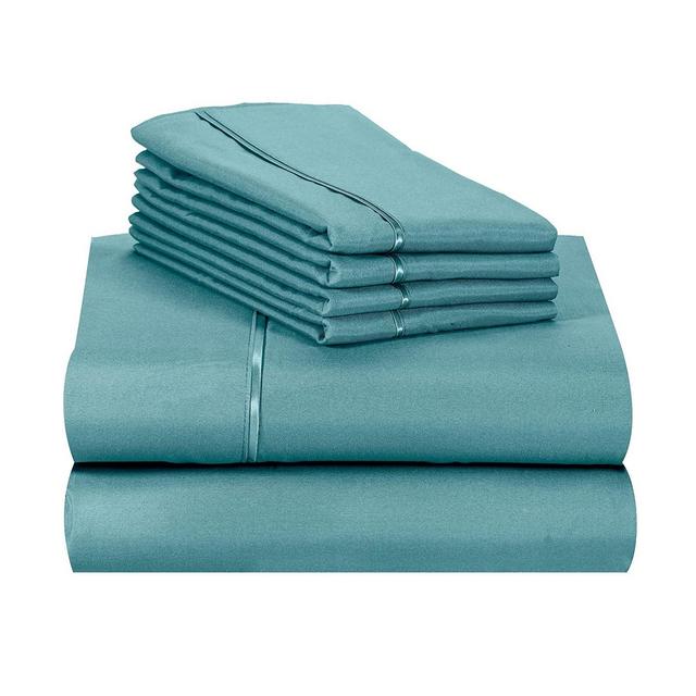 Teal Queen 6 PC Rayon From Bamboo Solid Performance Sheet Set - Luxclub