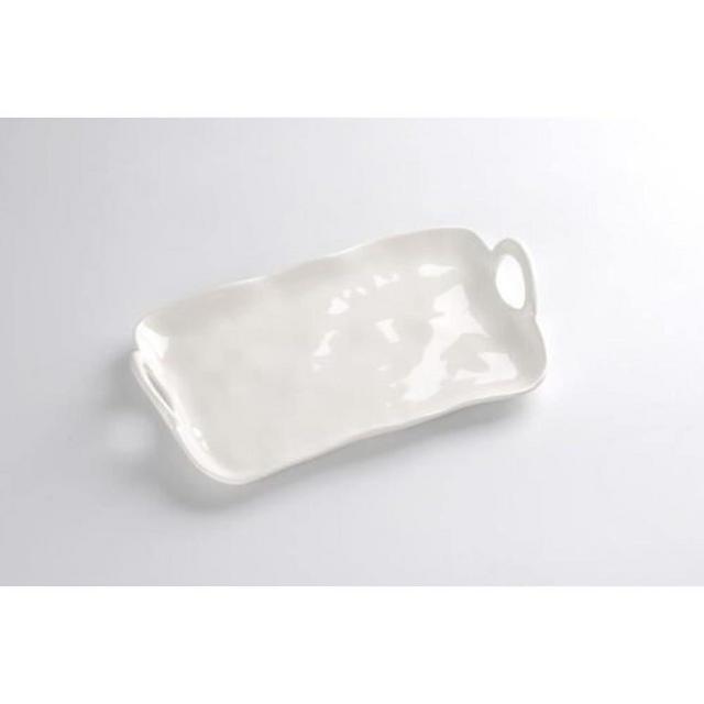 Pampa Bay Shatterproof Melamine Small Platter, 13.5 x 7.8 Inch, Food, Freezer, Dishwasher Safe, White