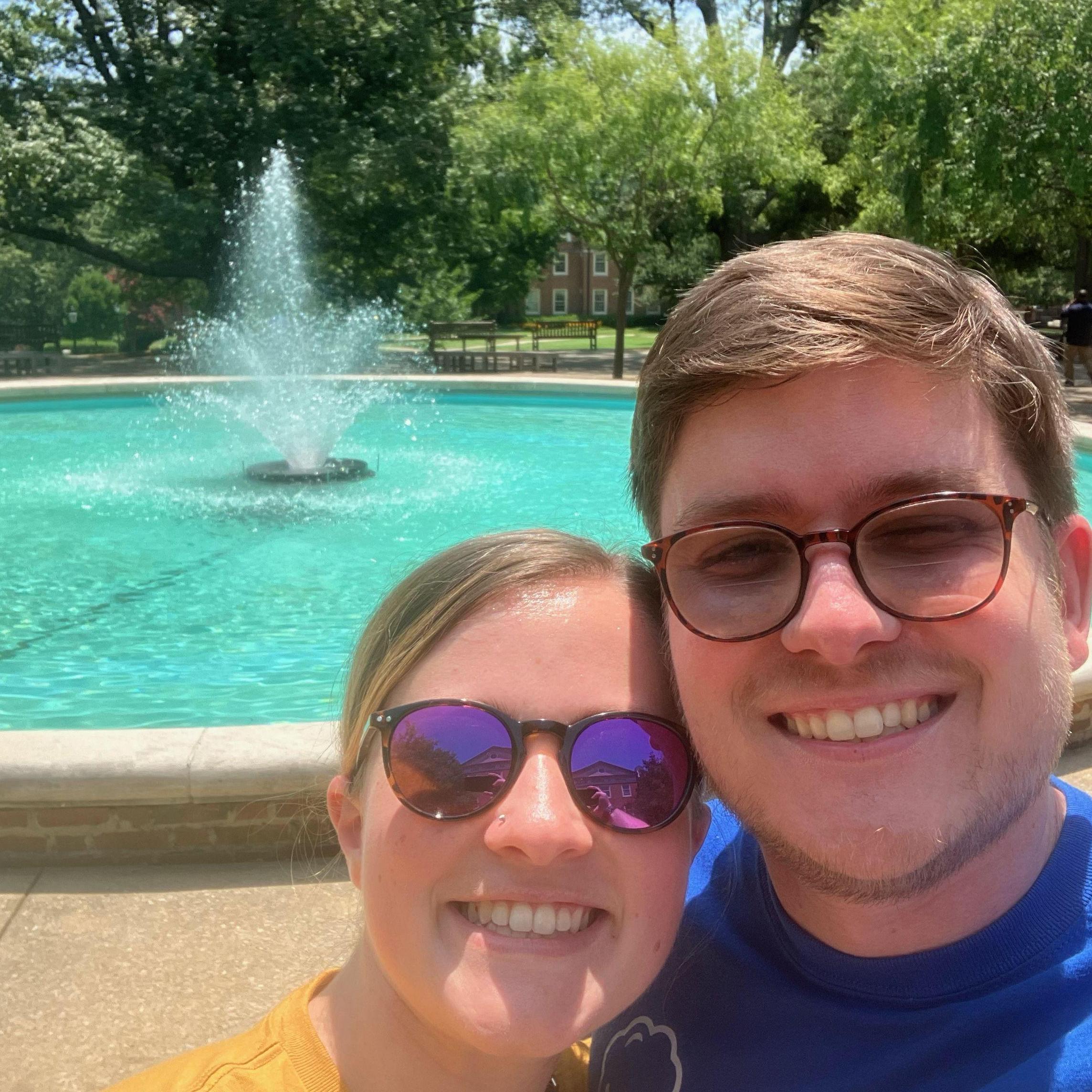 August 2023: Will visits Samford University (Nicole's undergraduate alma mater).