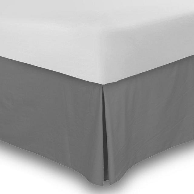 Bed Skirt (Queen, Grey, 15 Inch Fall) - Hotel Quality, Iron Easy, Quadruple Pleated , Wrinkle and Fade Resistant - by Utopia Bedding
