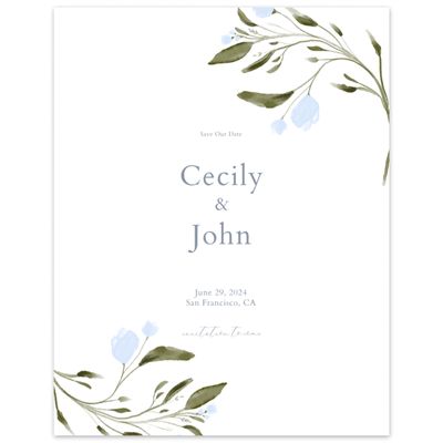 Pale Blue Wedding Digital Save the Date - Beale Classic