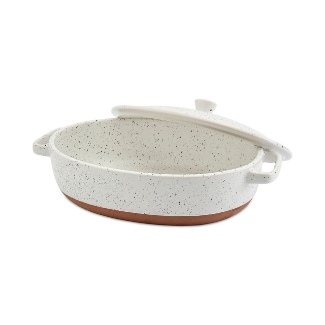 Denmark Tools for Cooks Speckled Stoneware 3.2-Qt. Oval Covered Casserole