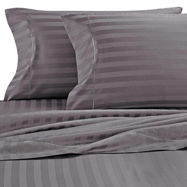 Wamsutta® Damask Stripe 500-Thread-Count Pima California King Sheet Set in Grey