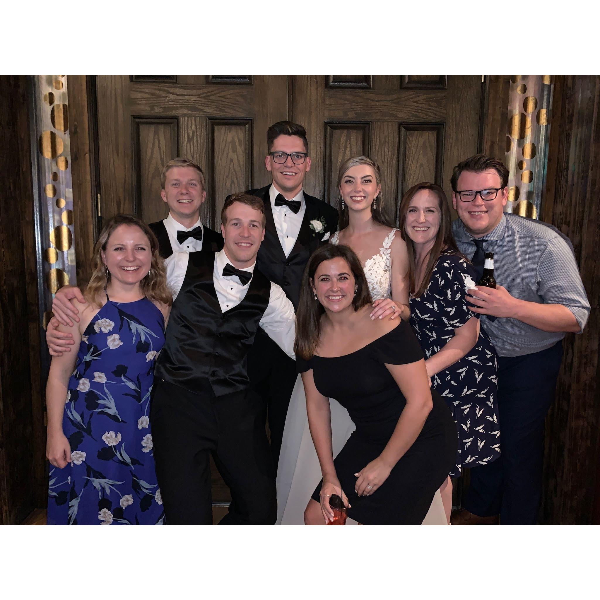 The Real Quaid and "Quaidettes"
Matt & Jenna Knoll (officiant), Vince and Amanda Hartogh (usher), and Colin and Katie Grace (usher)