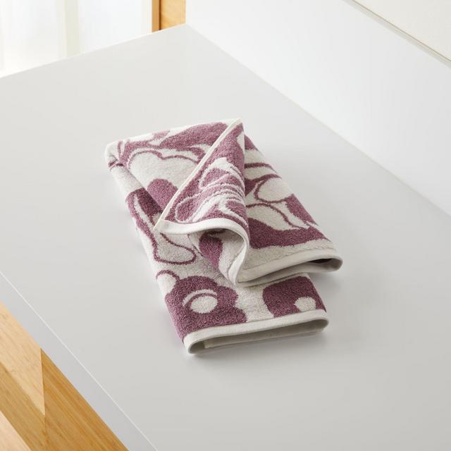 Gemma Mauve Organic Floral Hand Towel