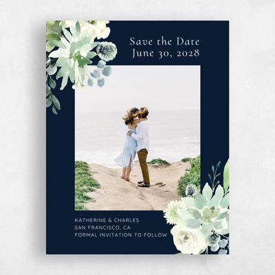 Navy, Blue Wedding Save the Date - Cricket Classic