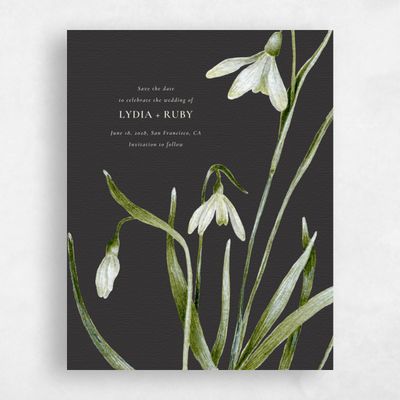Charcoal, Grey Wedding Save the Date - Marlette Bloom