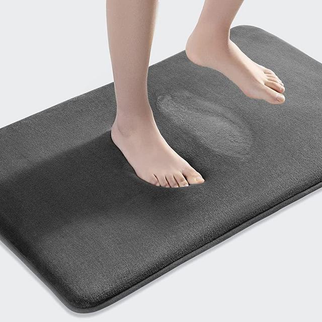 SONORO KATE Bathroom Rugs, Super Absorbent and Non-Slip Memory Foam Bath Rugs, Machine Washable Bathroom mats, Soft Velvet Bath Mats，Easier to Dry for Bathroom Floor Rugs (36"×24", Dark Grey)