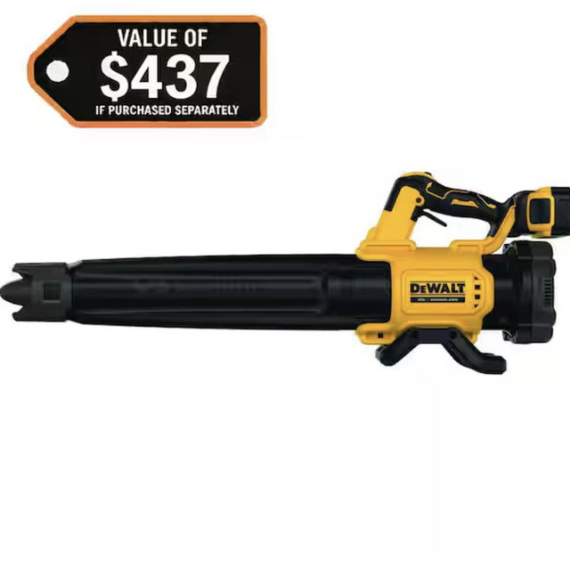 DEWALT 20V MAX 125 MPH 450 CFM Brushless Cordless Battery Powered Blower Kit with (1) 5 Ah Battery & Charger DCBL722P1