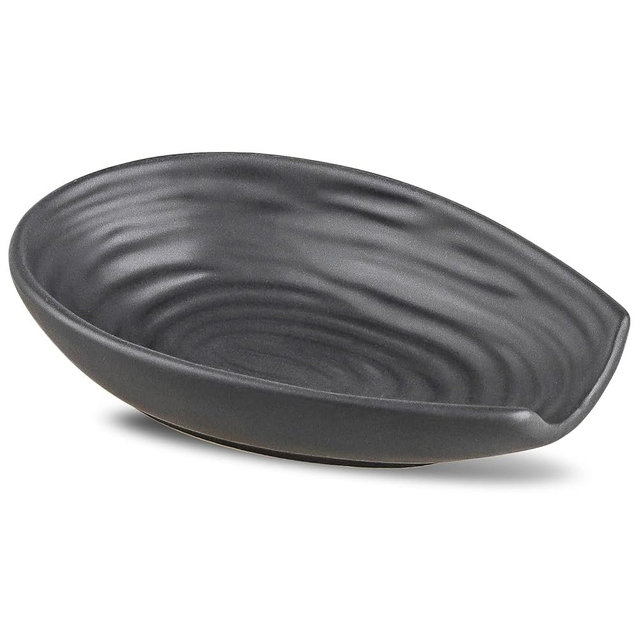 Hasense Spoon Rest for Kitchen Countertop and Stove Top, Stable Heat-resistant Spoon Holder for Home Kitchen Coffee Bar Cooking, Matte Black Utensil Rest for Spatula Ladles Tongs, 1 PC
