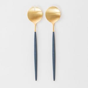 SALAD SERVERS | GOA BRUSHED GOLD & BLUE
