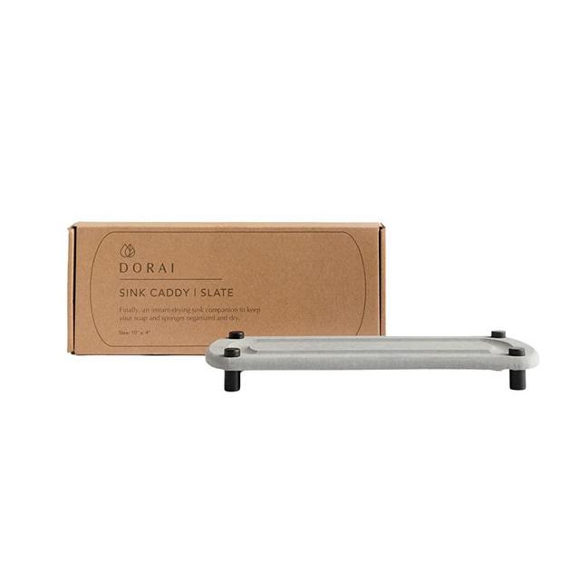 Dorai Home Sink Caddy – Dries Instantly and Prevents Moisture Buildup – Stainless Steel Feet with Rubber Bottom – Functional Design Created for The Modern Home – Slate