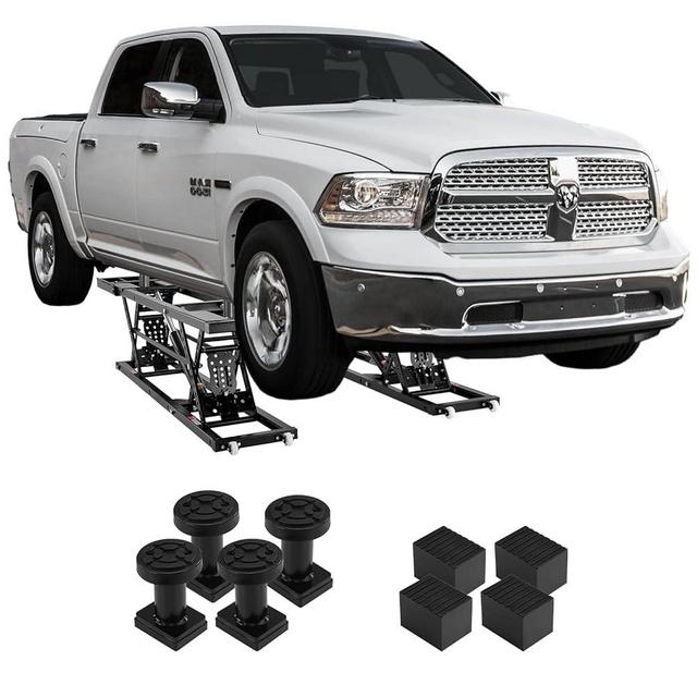 VEVOR Car Lift, 7,000 LBS Capacity Portable Car Lift, with Extended-Length Plates, 26.8" Max. Height, Heavy-Duty Carbon Steel Truck Lift with 120V Power Unit, Auto Car Jack Lifts for Home Garage Shop