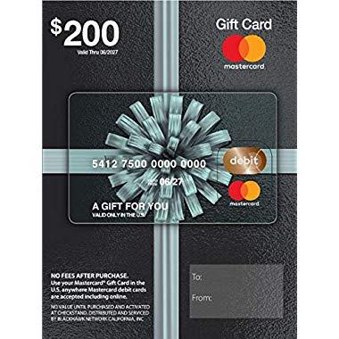 $200 Mastercard Gift Card (plus $6.95 Purchase Fee)
