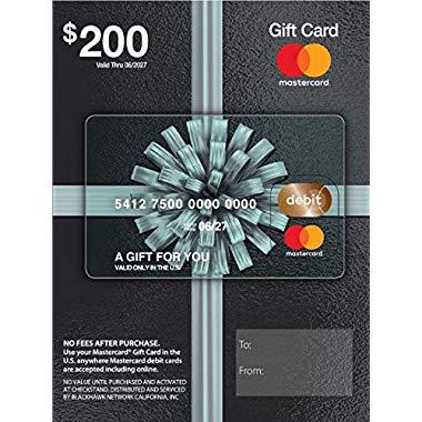 $200 Mastercard Gift Card (plus $6.95 Purchase Fee)