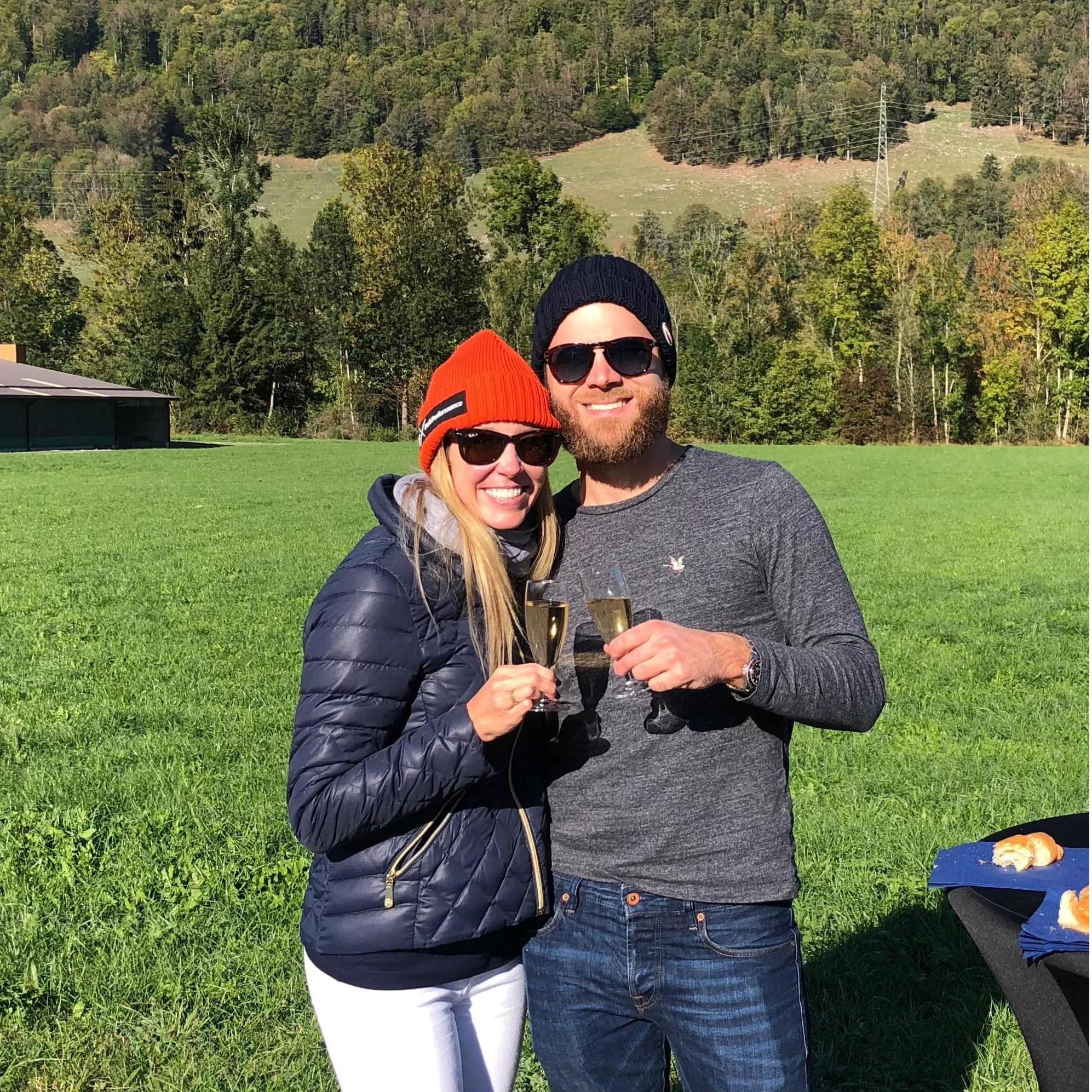 She said YES after landing in Grandvillard, Switzerland.