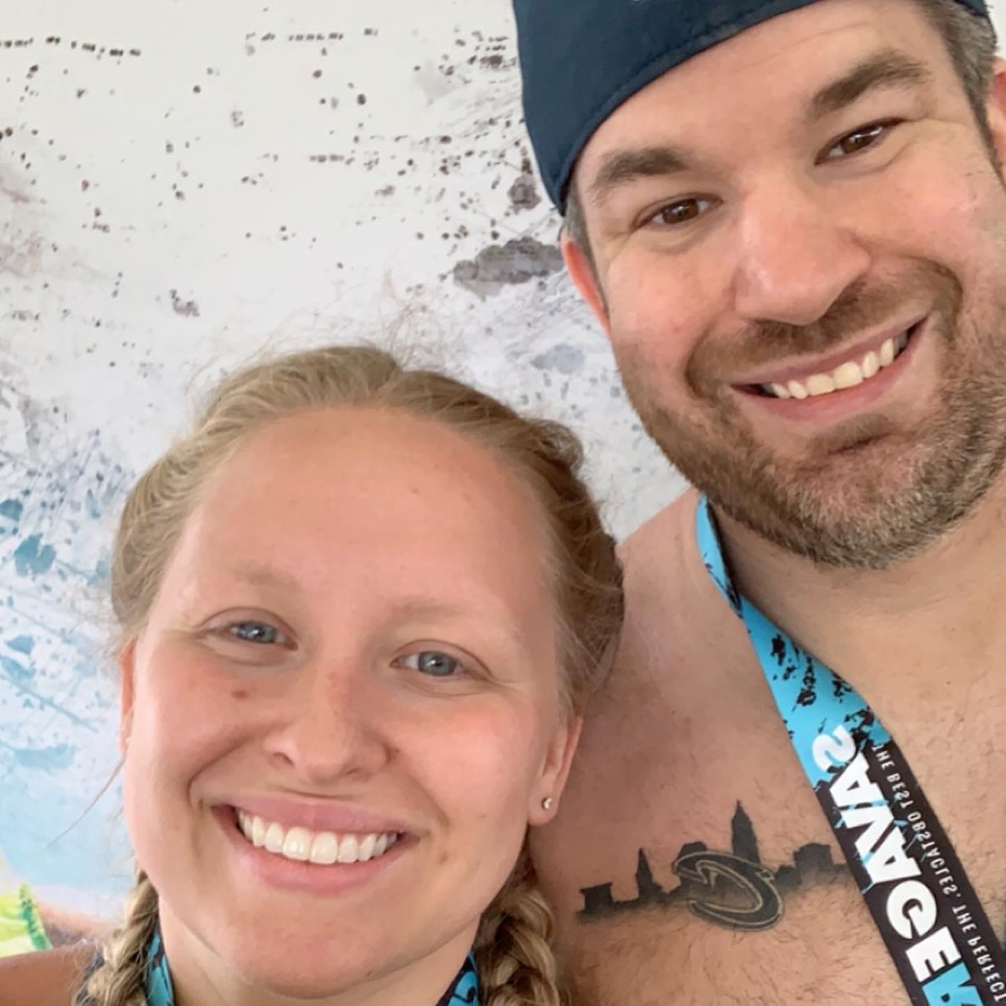 Us at the end of a 6 mile Savage Race!