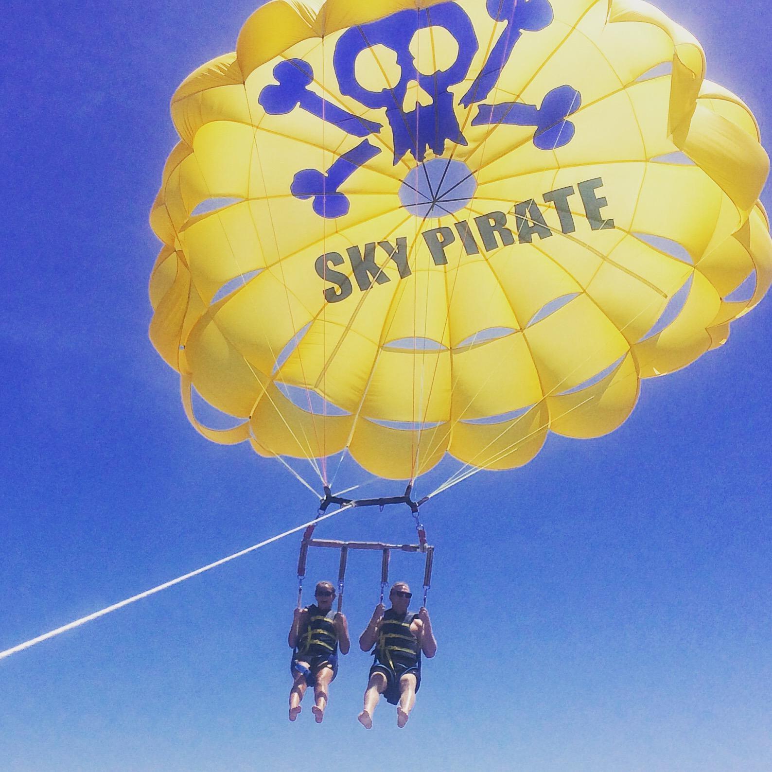 If you can't tell, we love exploring new places and trying new things! We went parasailing while vacationing in Tybee Island.