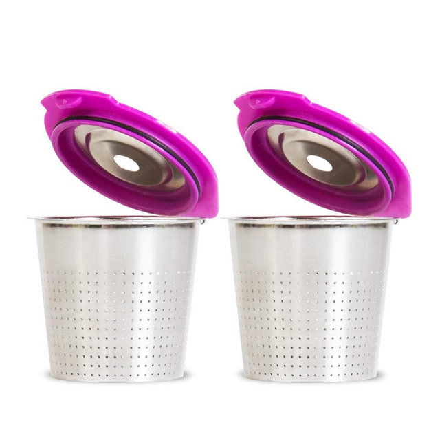 Cafe Flow Stainless Steel Reusable K Cup, 2-Pk by Perfect Pod | Refillable Capsule Cup Metal Coffee Filter for Keurig 1.0 2.0 K-Duo K-Slim Plus Other Select Models (See Full Compatibility Chart)