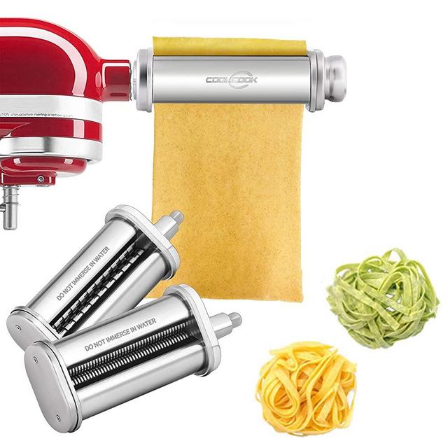 Pasta Roller Sheet Attachment for KitchenAid Stand Mixer, Stainless Steel Pasta Maker Accessory by COOLCOOK