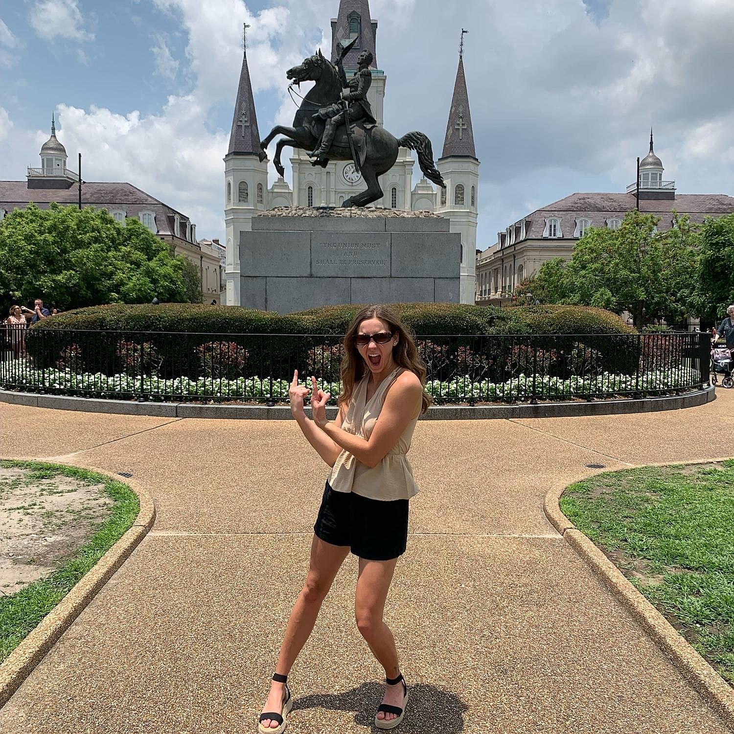 One of our favorite memories is when we travled to New Orleans for the first time as a couple! Max took this picture of me in Jackson Square. This picture is pertinent to our proposal story.