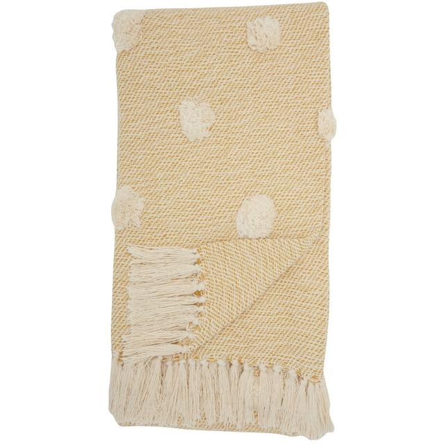 Dot Woven Throw Blanket Mustard - Mina Victory