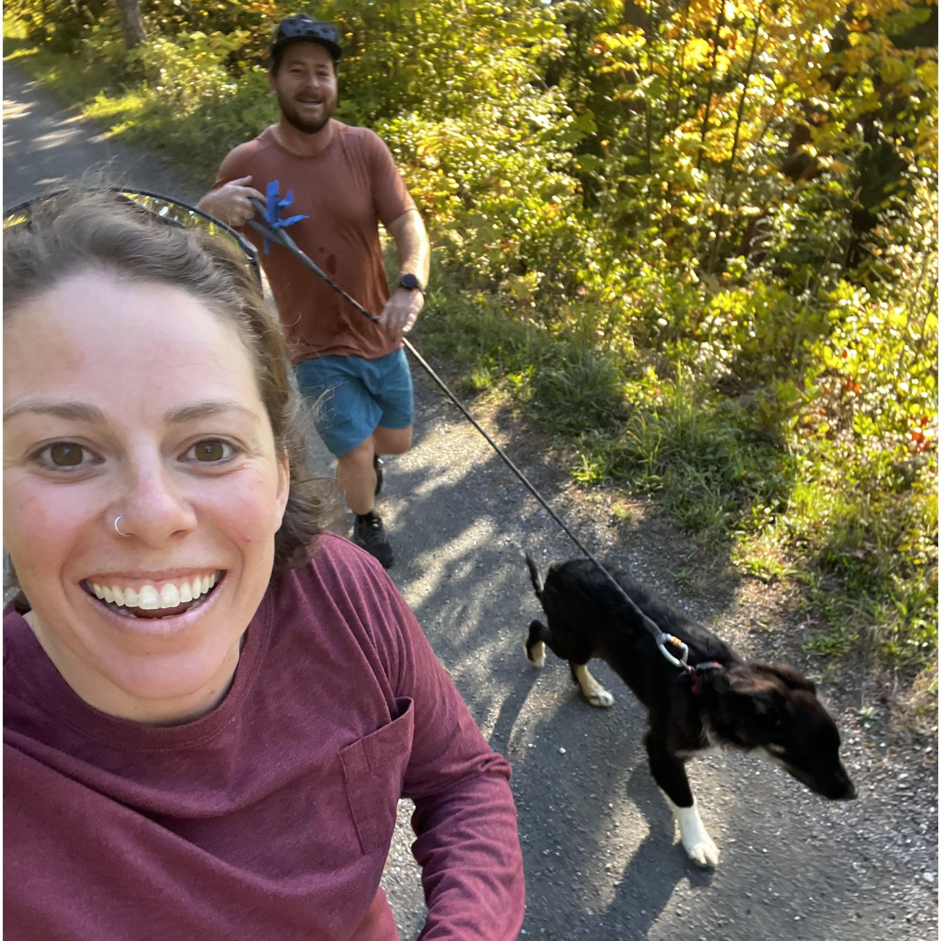 Cosmos first run with his parents