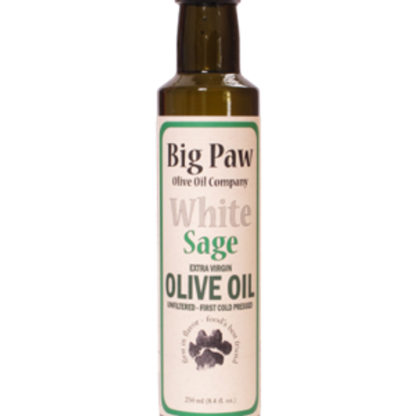 White Sage Oil 250 ml | Sage Olive Oil | Big Paw Olive Oil