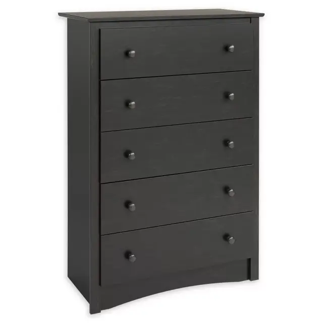 Sonoma 5-Drawer Chest in Washed Black