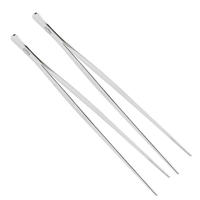 Küchenprofi 12-Inch Tweezer Tongs in 18/10 Stainless Steel (Pack of 2)
