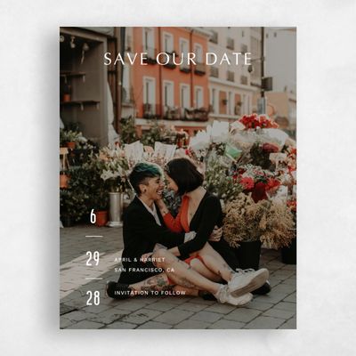White Photo Wedding Save the Date - Monraz Photo