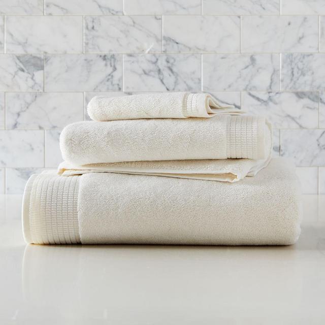 Organic Premium Spa Towel Set, Alabaster, Set of 3