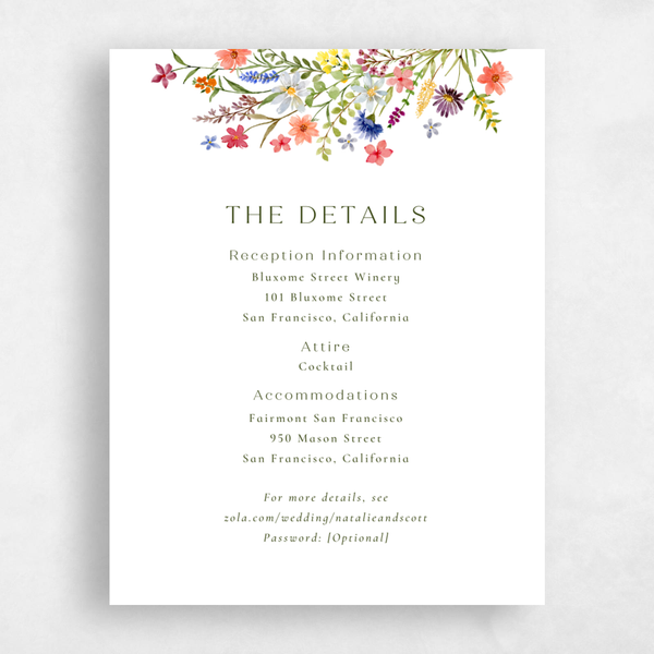 Spasso | Dark Olive | Zola Wedding Enclosure Cards