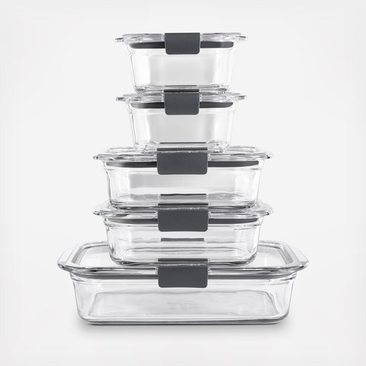 Rubbermaid, Brilliance 10-Piece Glass Food Storage Container Set