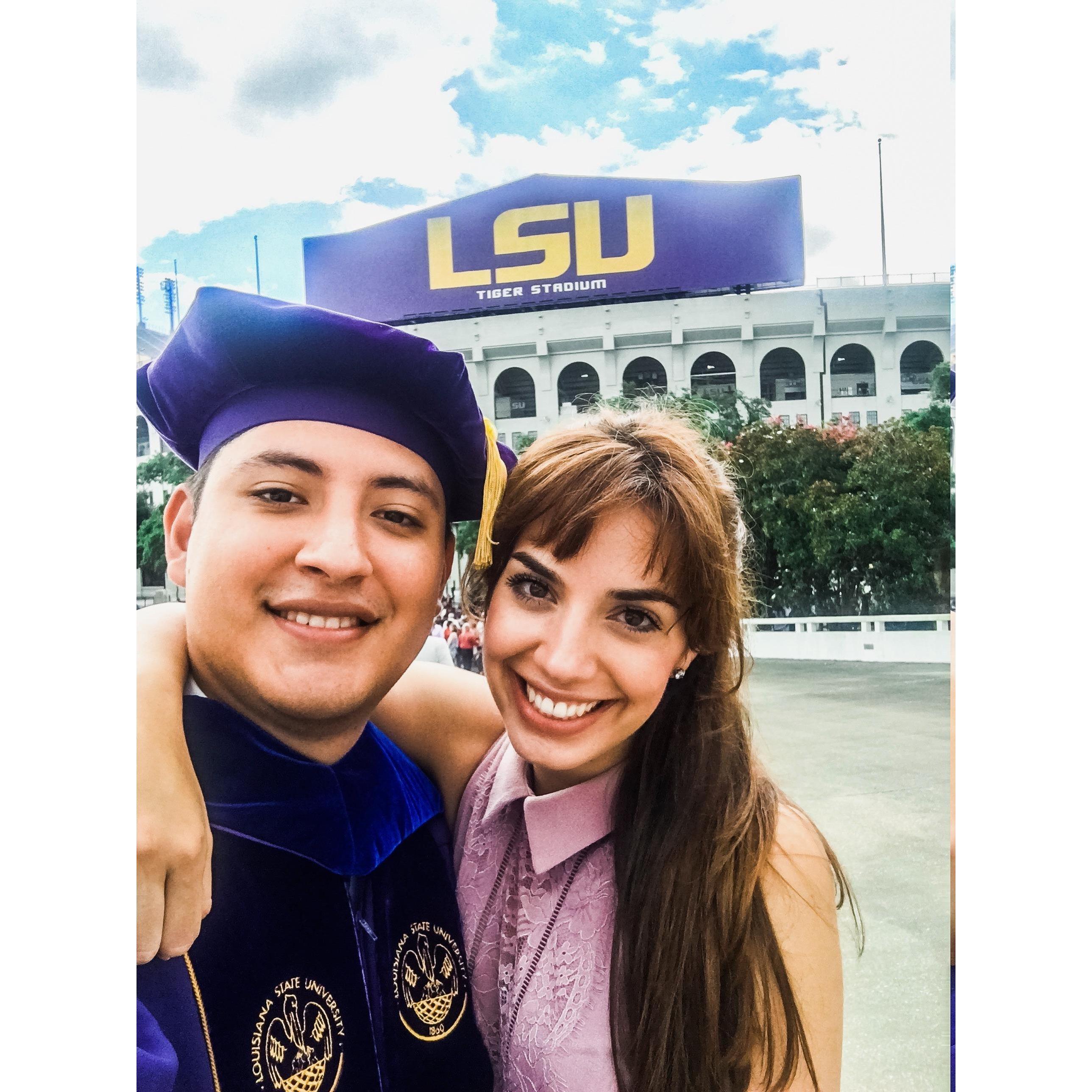 LSU, Baton Rouge LA: Luis se gradua de su doctorado en Agosto 2017