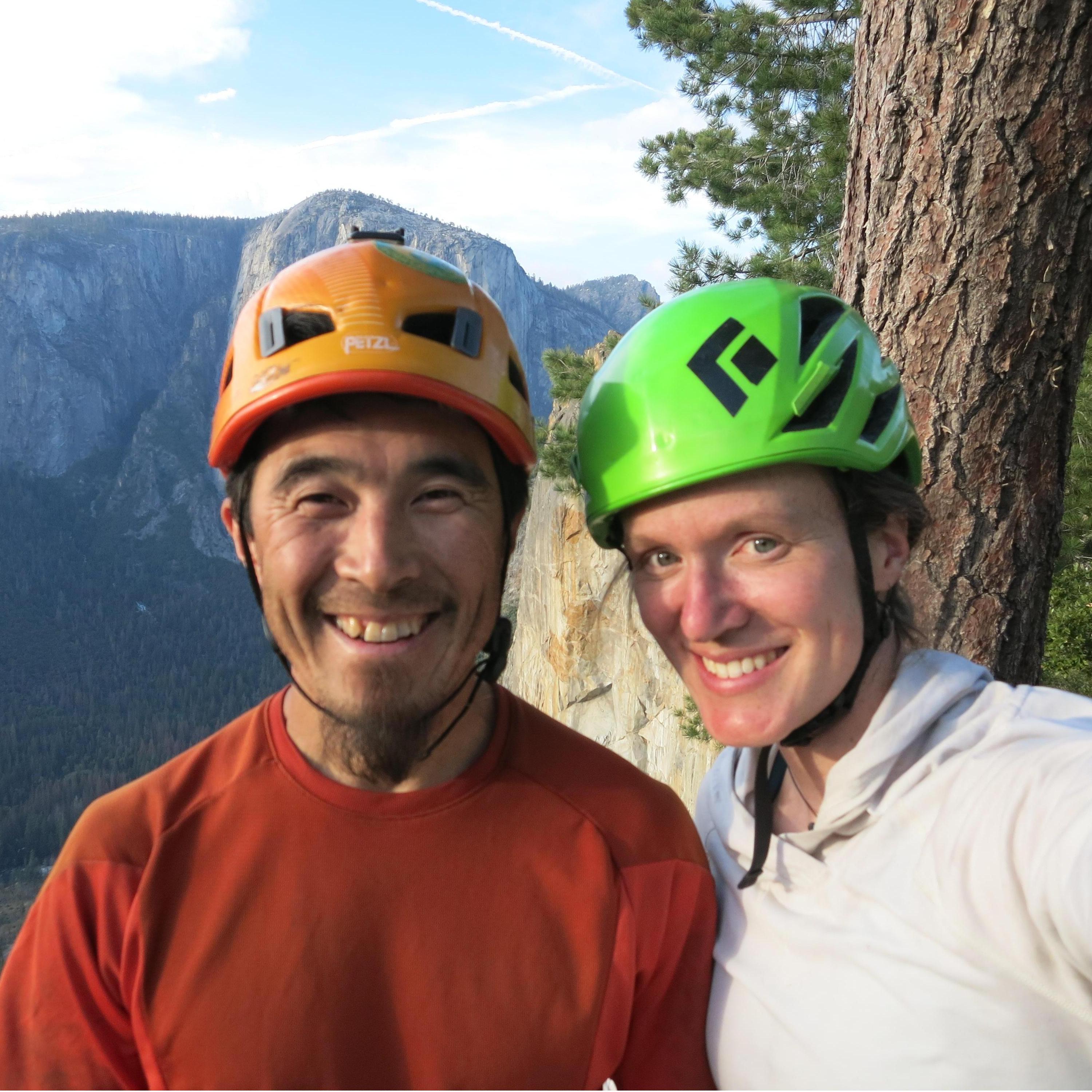 We are happy. Wedding proposal on Fifi Buttress in Yosemite.